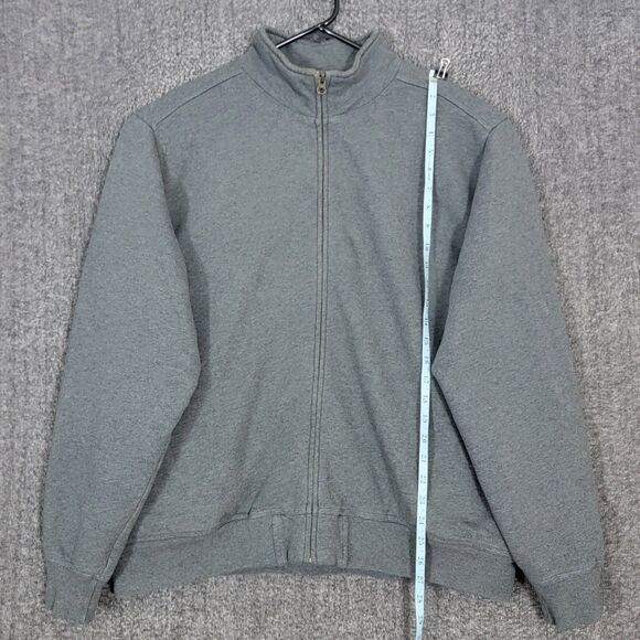 LL Bean Katahdin Iron Works Jacket Mens L Gray Sherpa Lined Full Zip Sweatshirt - Picture 5 of 14